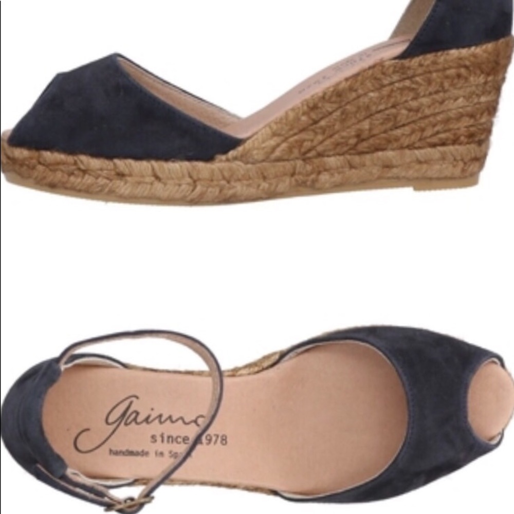 Gaimo | Peep Toe Blue Espadrilles